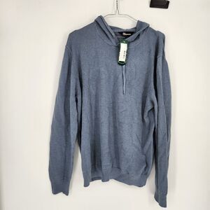 The Commons Men's Navy‎ Large Linen Hoodie Sweater NWT
